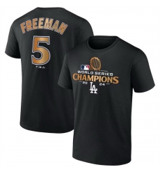 Men Los Angeles Dodgers 5 Freddie Freeman Black 2024 World Series Champions Name 26 Number T Shirt Men Los Angeles Dodgers 5 Freddie Freeman Black 2024 World Series Champions Name 26 Number T Shirt