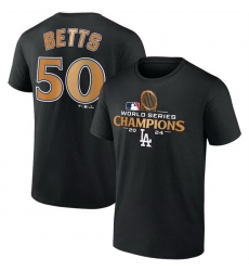 Men Los Angeles Dodgers 50 Mookie Betts Black 2024 World Series Champions Name 26 Number T Shirt Men Los Angeles Dodgers 50 Mookie Betts Black 2024 World Series Champions Name 26 Number T Shirt