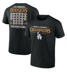 Men Los Angeles Dodgers Black 2024 World Series Champions Jersey Roster T Shirt Men Los Angeles Dodgers Black 2024 World Series Champions Jersey Roster T Shirt