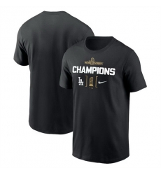 Men Los Angeles Dodgers Black 2024 World Series Champions Trophy T Shirt Men Los Angeles Dodgers Black 2024 World Series Champions Trophy T Shirt