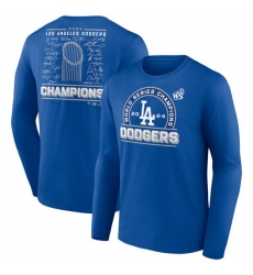 Men Los Angeles Dodgers Royal 2024 World Series Champions Signature Roster Long Sleeve T Shirt Men Los Angeles Dodgers Royal 2024 World Series Champions Signature Roster Long Sleeve T Shirt