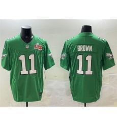 Men Philadelphia Eagles 11 A J Brown Green 2025 Super Bowl LIX Patch F U S E Throwback Vapor Untouchable Limited Stitched Football Jersey Men Philadelphia Eagles 11 A J Brown Green 2025 Super Bowl LIX Patch F U S E Throwback Vapor Untouchable Limited Stitched Football Jersey