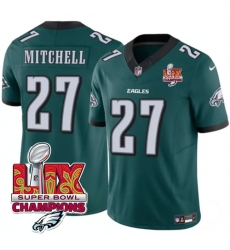 Men Philadelphia Eagles 27 Quinyon Mitchell Green 2025 Eagles Logo Super Bowl LIX Patch New F U S E Vapor Untouchable Limited Stitched Football Jersey Men Philadelphia Eagles 27 Quinyon Mitchell Green 2025 Eagles Logo Super Bowl LIX Patch New F U S E Vapor Untouchable Limited Stitched Football Jersey