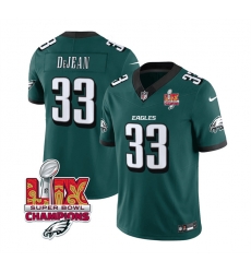 Men Philadelphia Eagles 33 Cooper DeJean Green 2025 Eagles Logo Super Bowl LIX Patch New F U S E Vapor Untouchable Limited Stitched Football Jersey Men Philadelphia Eagles 33 Cooper DeJean Green 2025 Eagles Logo Super Bowl LIX Patch New F U S E Vapor Untouchable Limited Stitched Football Jersey