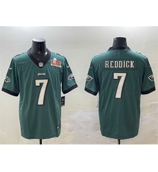 Men Philadelphia Eagles 7 Haason Reddick Green 2025 Super Bowl LIX Patch Vapor Untouchable Limited Stitched Football Jersey Men Philadelphia Eagles 7 Haason Reddick Green 2025 Super Bowl LIX Patch Vapor Untouchable Limited Stitched Football Jersey