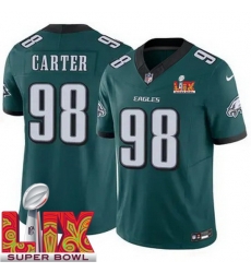 Men Philadelphia Eagles Jalen Carter #98 Green 2024 2025 Super Bowl LIX F U S E Stitched NFL Jersey Men Philadelphia Eagles Jalen Carter #98 Green 2024 2025 Super Bowl LIX F U S E Stitched NFL Jersey
