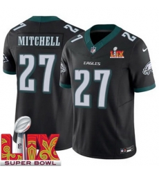 Men Philadelphia Eagles Quinyon Mitchell #27 Black 2024 2025 Super Bowl LIX F U S E Stitched NFL Jersey Men Philadelphia Eagles Quinyon Mitchell #27 Black 2024 2025 Super Bowl LIX F U S E Stitched NFL Jersey