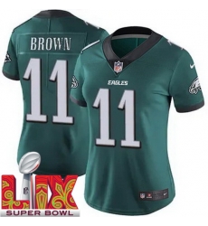 Women Philadelphia Eagles A.J. Brown #11 Green 2024 2025 Super Bowl LIX F U S E Stitched NFL Jersey Women Philadelphia Eagles A.J. Brown #11 Green 2024 2025 Super Bowl LIX F U S E Stitched NFL Jersey