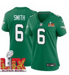 Women Philadelphia Eagles DeVonta Smith #6 Kelly Green 2024 2025 Super Bowl LIX F U S E Stitched NFL Jersey Women Philadelphia Eagles DeVonta Smith #6 Kelly Green 2024 2025 Super Bowl LIX F U S E Stitched NFL Jersey