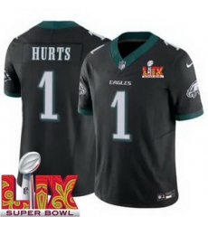 Youth Philadelphia Eagles Jalen Hurts #1 Black 2024 2025 Super Bowl LIX F U S E Stitched NFL Jersey Youth Philadelphia Eagles Jalen Hurts #1 Black 2024 2025 Super Bowl LIX F U S E Stitched NFL Jersey