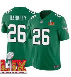 Youth Philadelphia Eagles Saquon Barkley #26 Kelly Green 2024 2025 Super Bowl LIX F U S E Stitched NFL Jersey Youth Philadelphia Eagles Saquon Barkley #26 Kelly Green 2024 2025 Super Bowl LIX F U S E Stitched NFL Jersey