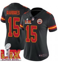 Women Kansas City Chiefs Patrick Mahomes #15 Black 2024 2025 Super Bowl LIX F U S E Stitched Jersey Women Kansas City Chiefs Patrick Mahomes #15 Black 2024 2025 Super Bowl LIX F U S E Stitched Jersey