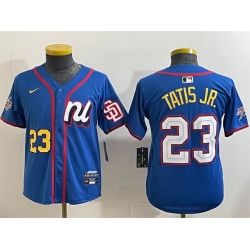 Youth National League 23 Fernando Tatis Jr  Blue 2025 All Star Edition Limited Stitched Baseball Jersey
