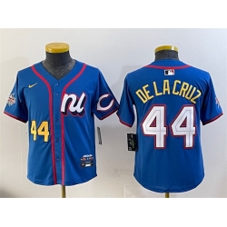 Youth National League 44 Elly De La Cruz Blue 2025 All Star Edition Limited Stitched Baseball Jersey