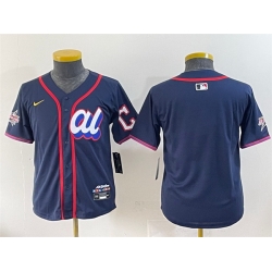 Women American League Cleveland Guardians Blank Navy 2025 All Star Edition Limited Stitched Baseball Jersey 
