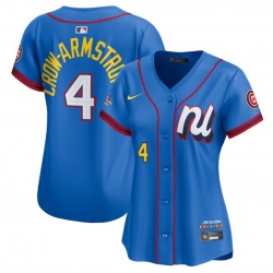 Women National League 4 Pete Crow Armstrong Blue 2025 All Star Edition Limited Stitched Baseball Jersey 