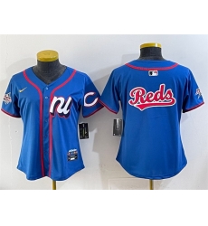 Women National League Cincinnati Reds Team Big Logo Blue 2025 All Star Edition Limited Stitched Baseball Jersey Women National League Cincinnati Reds Team Big Logo Blue 2025 All Star Edition Limited Stitched Baseball Jersey