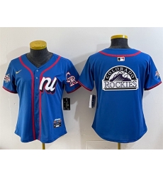 Women National League Colorado Rockies Team Big Logo Blue 2025 All Star Edition Limited Stitched Baseball Jersey Women National League Colorado Rockies Team Big Logo Blue 2025 All Star Edition Limited Stitched Baseball Jersey