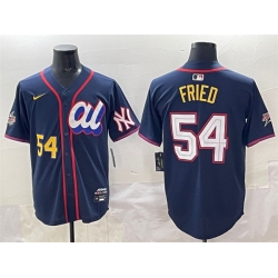 Men American League 54 Max Fried Navy 2025 All Star Edition Limited Stitched Baseball Jersey