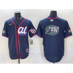 Men American League Tampa Bay Rays Team Big Logo Navy 2025 All Star Edition Limited Stitched Baseball Jersey