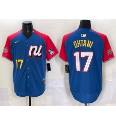 Men National League 17 Shohei Ohtani Blue Red Alternate 2025 All Star Edition Limited Stitched Baseball Jersey