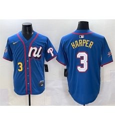 Men National League 3 Bryce Harper Blue 2025 All Star Edition Limited Stitched Baseball Jersey Men National League 3 Bryce Harper Blue 2025 All Star Edition Limited Stitched Baseball Jersey