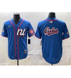 Men National League Chicago Cubs Team Big Logo Blue 2025 All Star Edition Limited Stitched Baseball Jersey