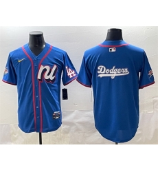 Men National League Los Angeles Dodgers Team Big Logo Blue 2025 All Star Edition Limited Stitched Baseball Jersey 002