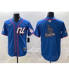 Men National League Los Angeles Dodgers Team Big Logo Blue 2025 All Star Edition Limited Stitched Baseball Jersey 004