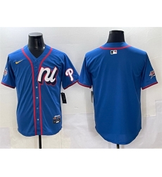 Men National League Philadelphia Phillies Blank Blue 2025 All Star Edition Limited Stitched Baseball Jersey Men National League Philadelphia Phillies Blank Blue 2025 All Star Edition Limited Stitched Baseball Jersey