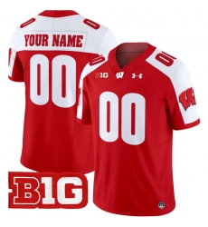 Men Women Youth Wisconsin Badgers 2024 Vapor Limited Custom Jersey All Stitched Red Alternate 002