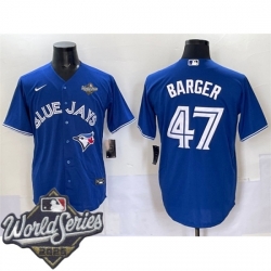 Men Toronto Blue Jays 47 Addison Barger Royal Cool Base Stitched Baseball Jersey