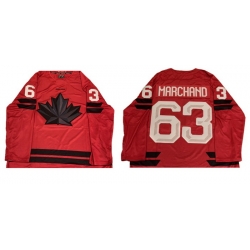 Men Canada Hockey  63 Brad Marchand Red Stitched Jersey